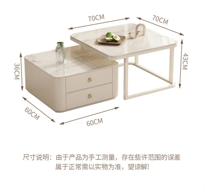 Simple Modern Coffee Table Luxury Storage Bedroom Low Coffee Table White Minimalist Meubles De Salon Living Room Furniture White