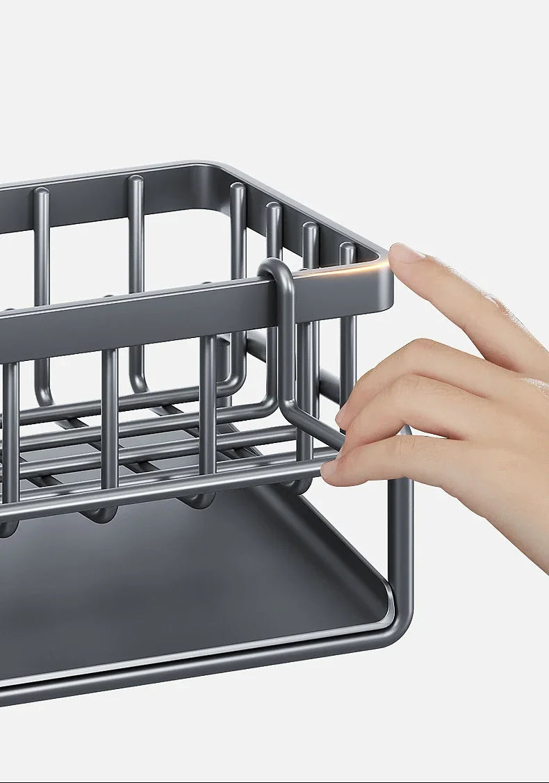 Self-draining Sink Shelf Stainless Steel Kitchen Sink Drain Rack Soap Sponge Holder Kitchen Sink Organizer Kitchen Organizer