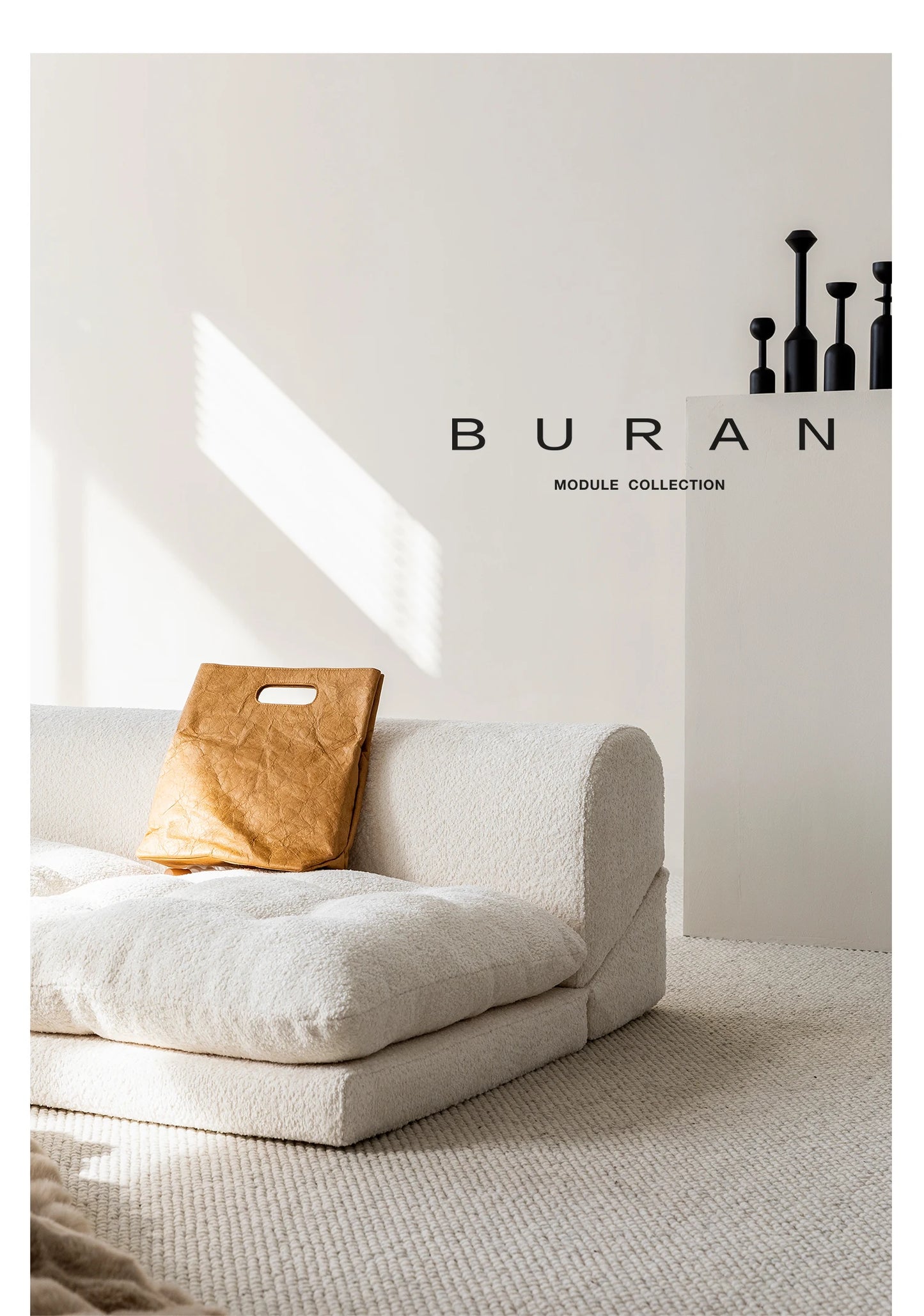 Minimalist White Fabric Living Room Sofa, Super Soft and Comfortable Tatami Module Lazy Sofa, Warm Home Furniture Salon FYLS