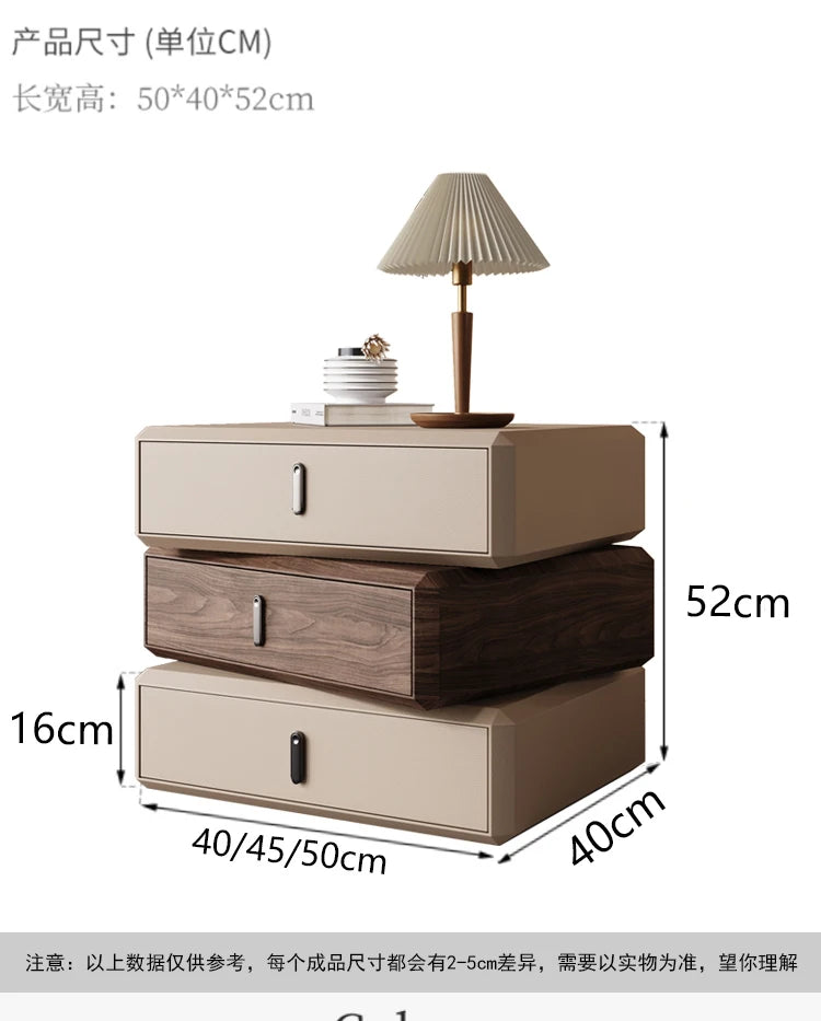 Rotating Solid Ｗood Ｎightstand Modern White Drawer Nordic Hotel Bedside Table Small Storage Mesitas De Noche Home Furniture