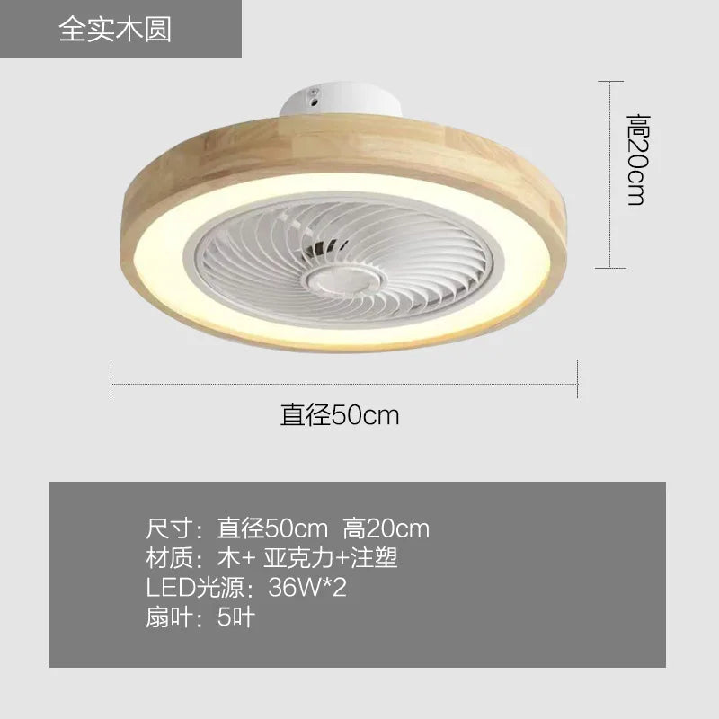 Wooden Ceiling fan with light and remote control home appliance cooling ceiling fan Bedroom Living Room smart ceiling fan light