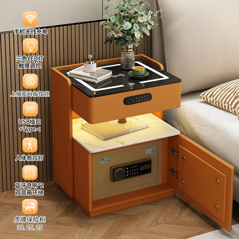Unique Trendy Bedside Table Nordic Storage Simple Organizer Smart Cheap Bedroom Luxury Console Mesa De Cabeceira Hotel Furniture