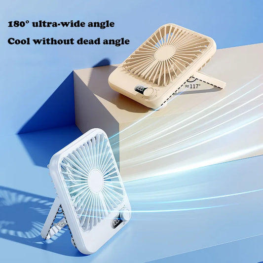 Small Desktop Electric Fan Rechargeable Home Student Dormitory Bedside Class Silent Ultra-thin Desktop Fan Super Silent