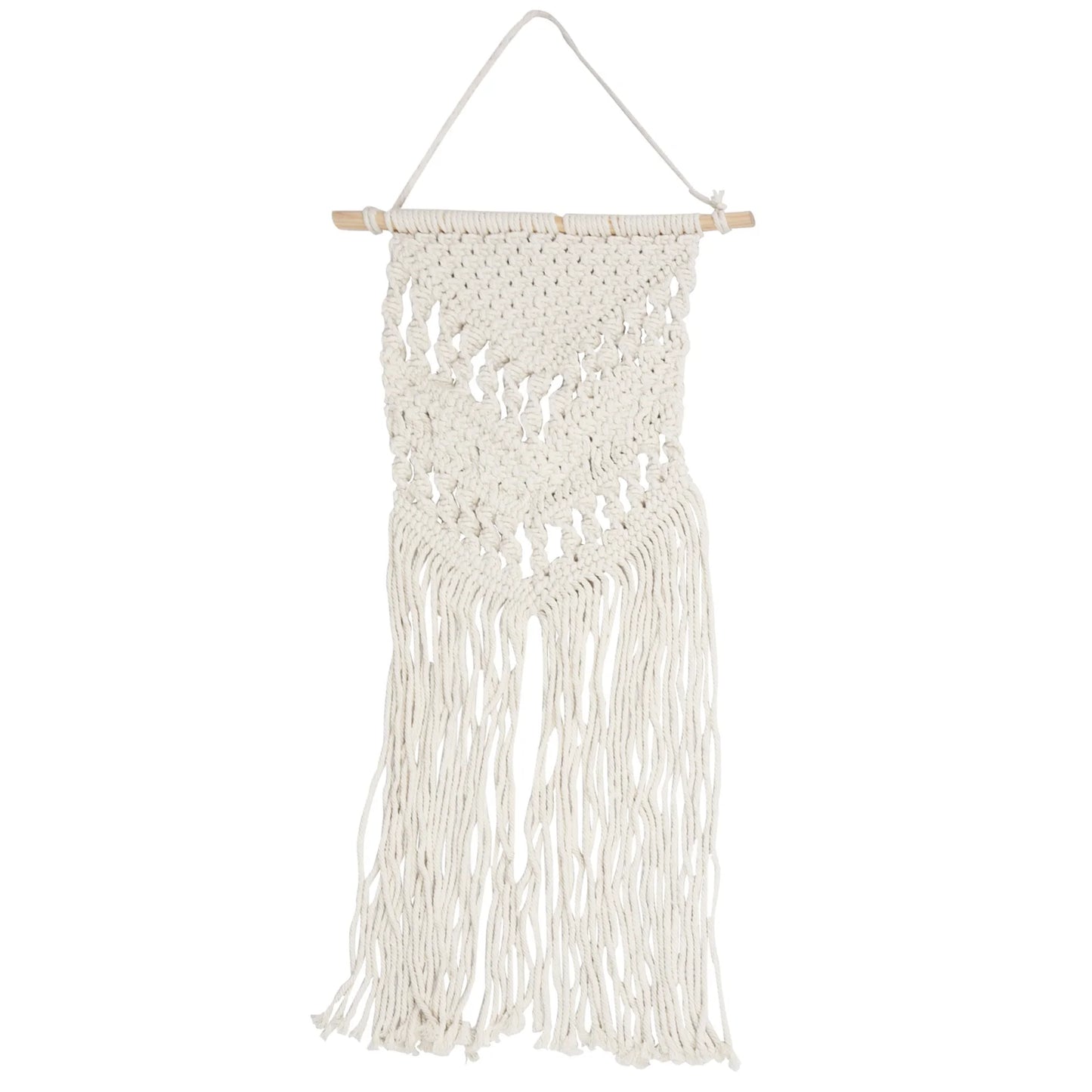 ABYN-Macrame Woven Wall Hanging - Boho Style Bohemian Room Geometric Art Decor - Beautiful Apartment Dorm Room Decoration, 14In