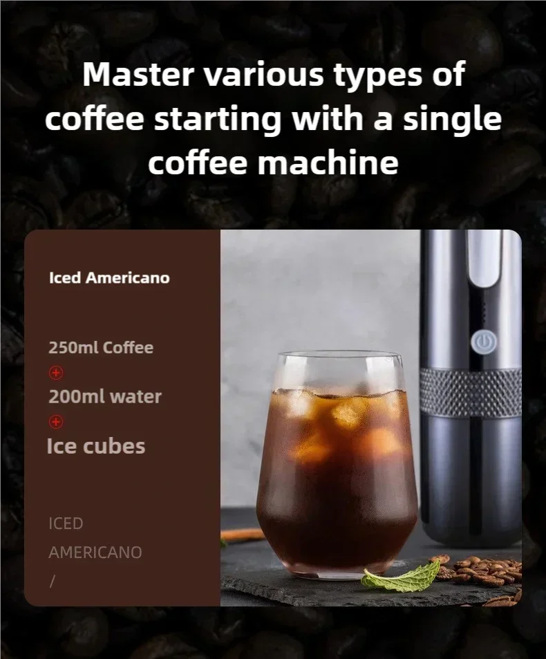 Electric Coffee Maker Convenient Capsule Ground Coffee Brewer Travel Camping Coffee Maker for Ground Coffee and KCUP Capsules