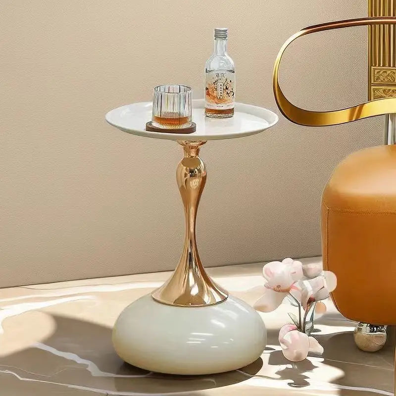 Coffee Table for Living Room Mermaid Style Side Table Nordic Balcony Household Round Table Home Decoration Garden Supplies