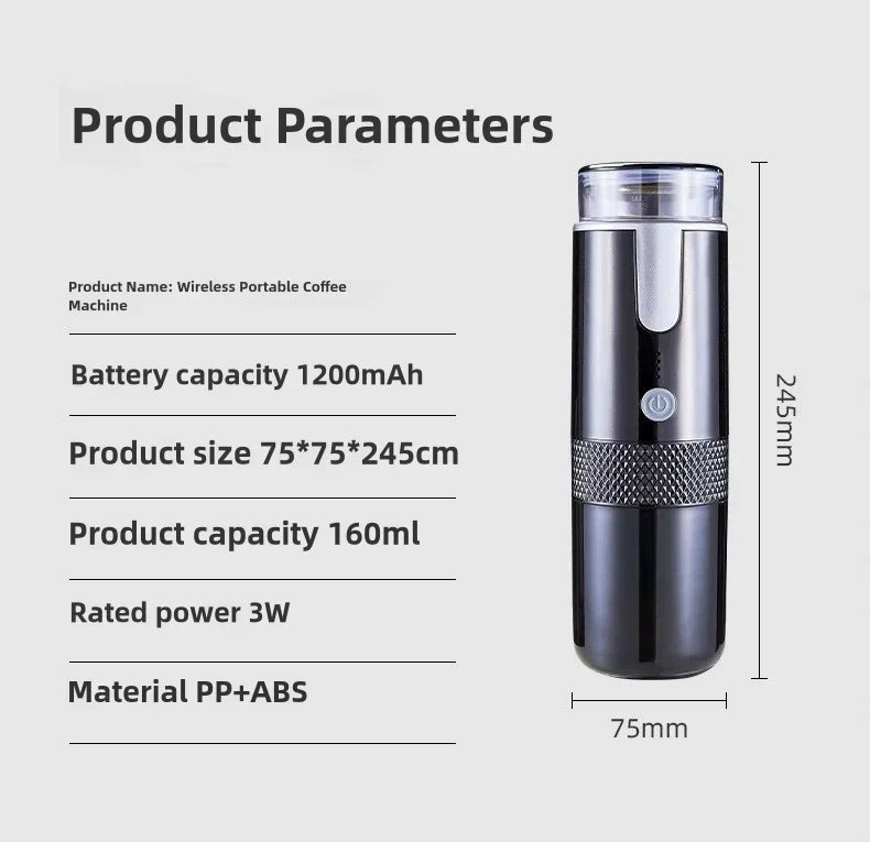 Electric Coffee Maker Convenient Capsule Ground Coffee Brewer Travel Camping Coffee Maker for Ground Coffee and KCUP Capsules