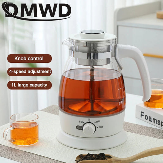 Electric Kettle Coffee Tea Maker Brewer Black Pu 'er Glass Kettles Steam Teapot Automatic Health Tea Infuser Pot Boiling Set 1L