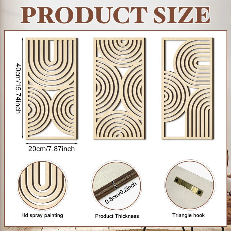 Hollow Wooden Hanging Board Wall Decoration Pendant Wall Mounted Ornament Screen Hanging Decorations Decoration Crafts