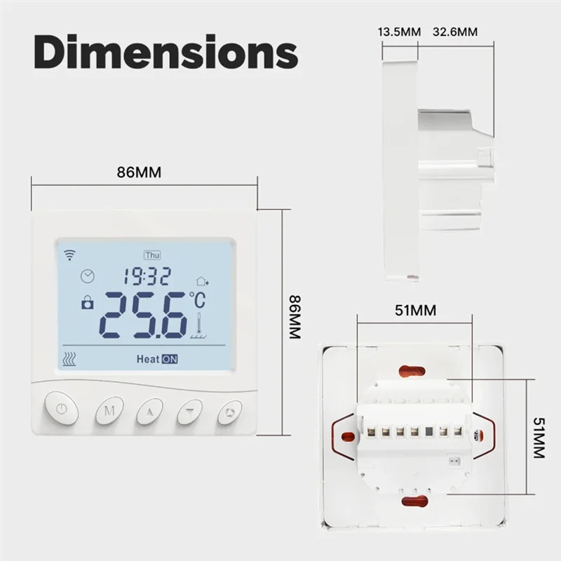 ELECT-Wifi Thermostat Room Temperature Controller Floor Heating Gas App Control Work With Home