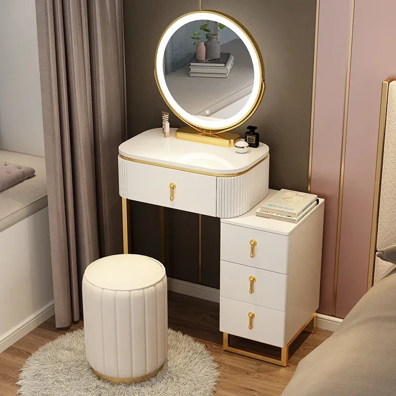 Simple Elegant Vanity Table Luxury Vintage Modern Storage Vanity Table Nordic Classic Table Coiffeuse Maquillage Furniture