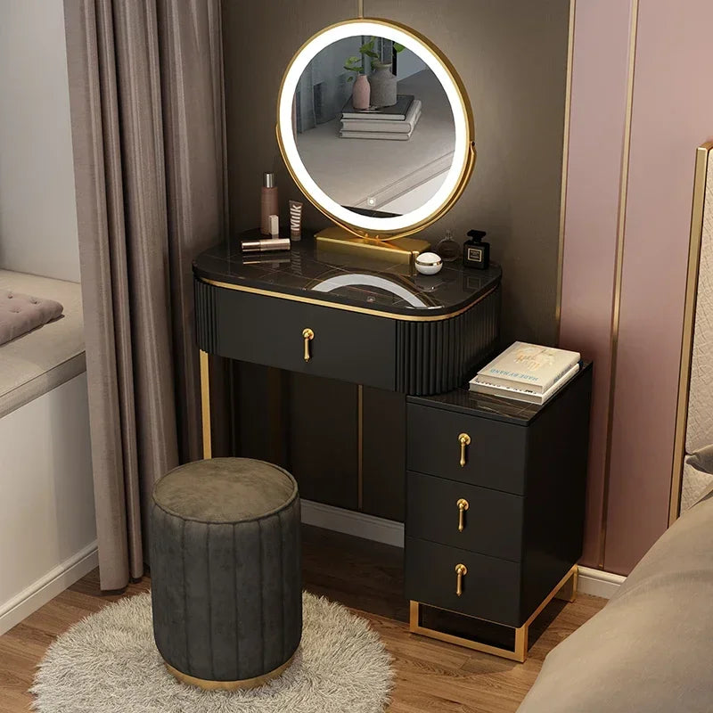 Simple Elegant Vanity Table Luxury Vintage Modern Storage Vanity Table Nordic Classic Table Coiffeuse Maquillage Furniture