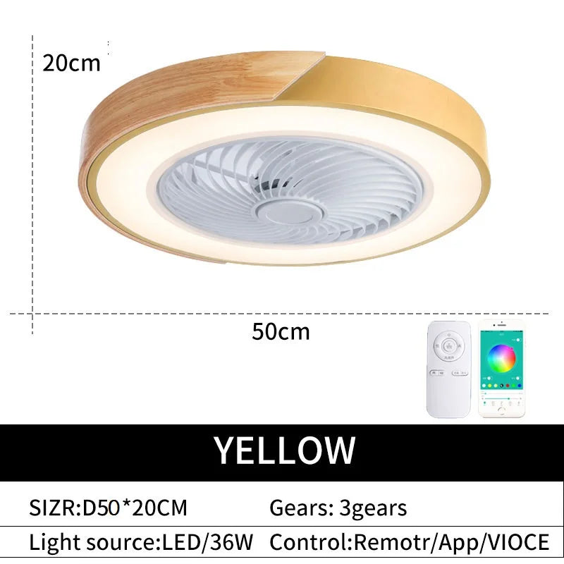 Wooden Ceiling fan with light and remote control home appliance cooling ceiling fan Bedroom Living Room smart ceiling fan light