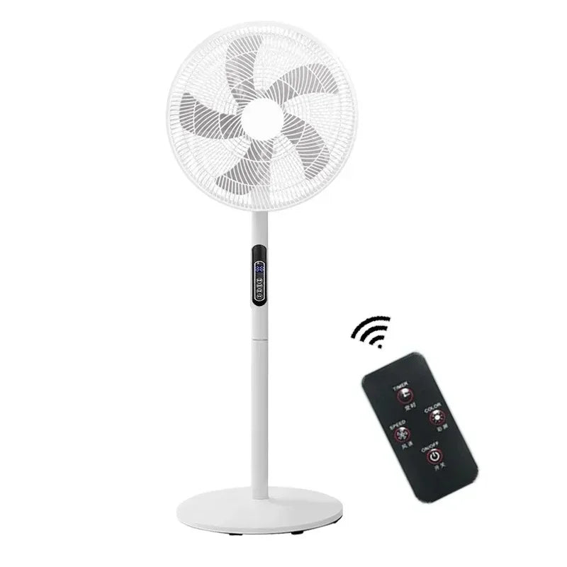 16-inch Household Powerful Vertical Stand Floor Fan with Remote Control, Oscillation, Timer – 220V Electric Home Appliance
