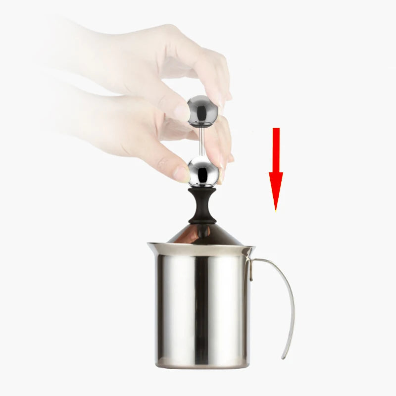 Stainless Milk Frother 800ML Double Mesh Milk Creamer Milk Foam For Milk Egg Cofffee Beater Kitchen Tool Coffee Mixe Frother