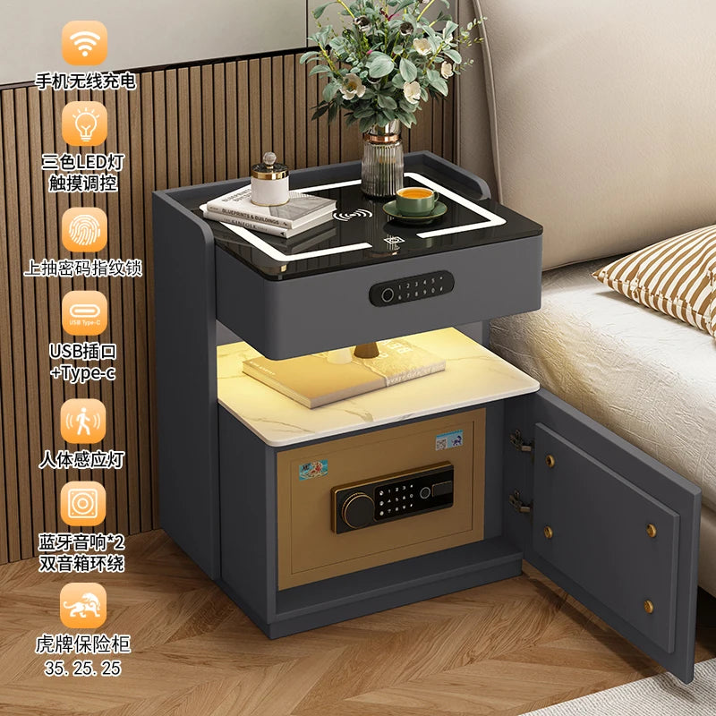 Unique Trendy Bedside Table Nordic Storage Simple Organizer Smart Cheap Bedroom Luxury Console Mesa De Cabeceira Hotel Furniture
