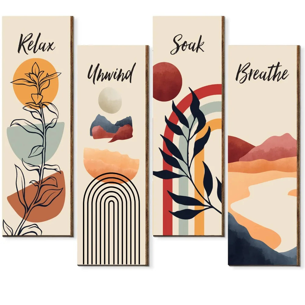 Inspirational Quotes Bohemian Abstract Hanging Sign Wall-mounting Artistic Wooden Wall Hanging Plate Handmade Decorative Panel
