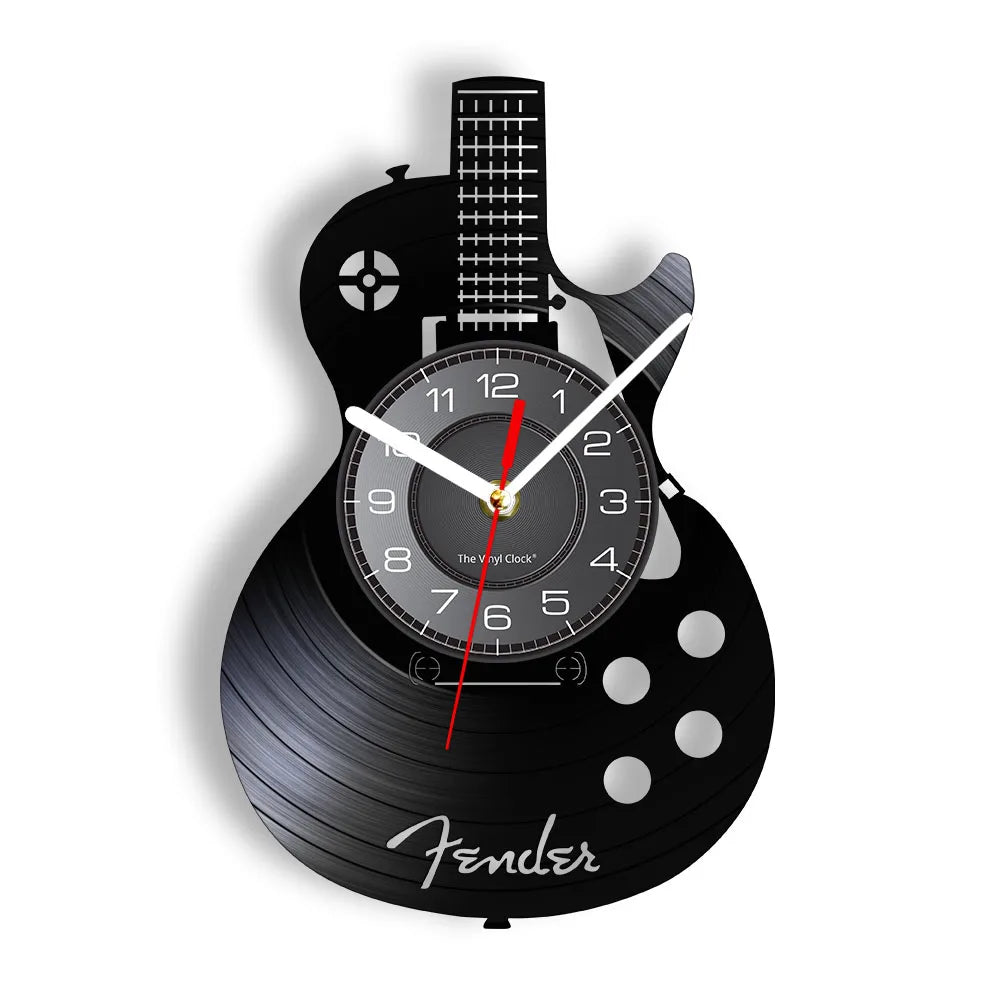 Guitar and Drum Kits Wall Clock Guitar Player Music Vinyl Record Clock Rock Music Instrument Guitar Wall Art Rock n Rock Gift