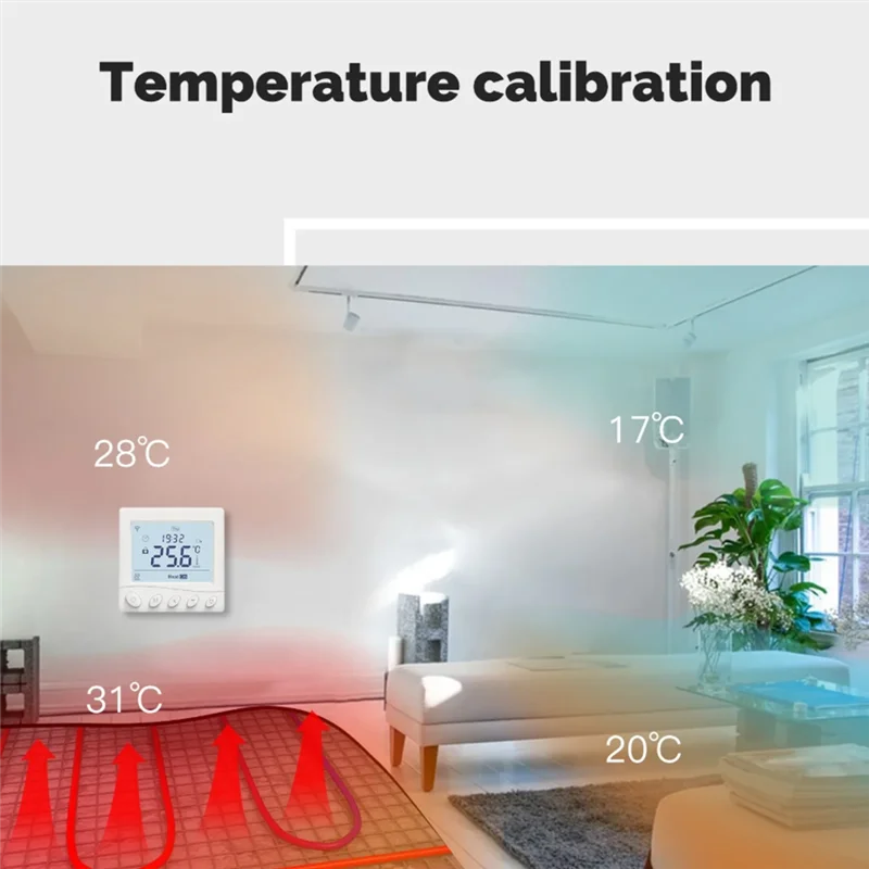 ELECT-Wifi Thermostat Room Temperature Controller Floor Heating Gas App Control Work With Home