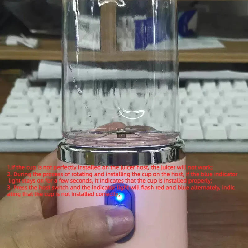 Mixing cup  Juice Cup Portable Rechargeable Small Juice Cup Home and Outdoor Multifunctional Juice Mixing NO BPA  Food Is Safe