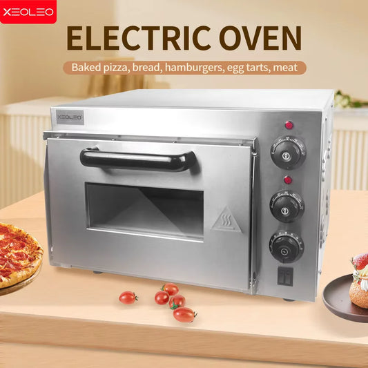 XEOLEO 13' Electric Pizza Oven 2500W Toaster Baker Oven Single Heighten Layer Baking Machine Commercial Baking Oven With Stone
