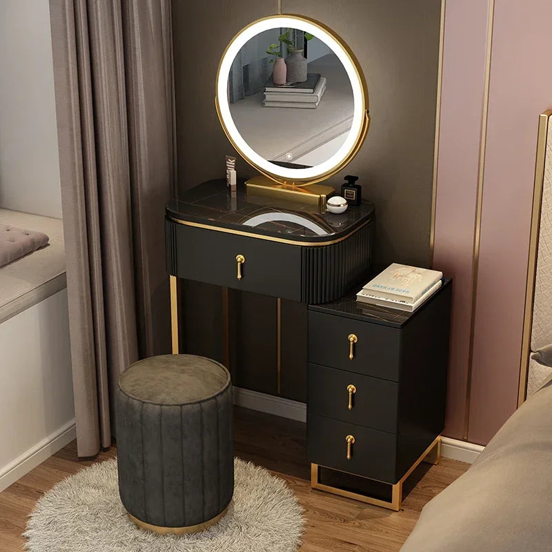 Simple Elegant Vanity Table Luxury Vintage Modern Storage Vanity Table Nordic Classic Table Coiffeuse Maquillage Furniture