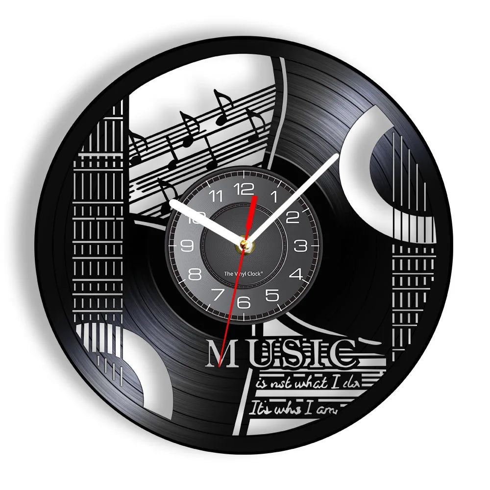Guitar and Drum Kits Wall Clock Guitar Player Music Vinyl Record Clock Rock Music Instrument Guitar Wall Art Rock n Rock Gift