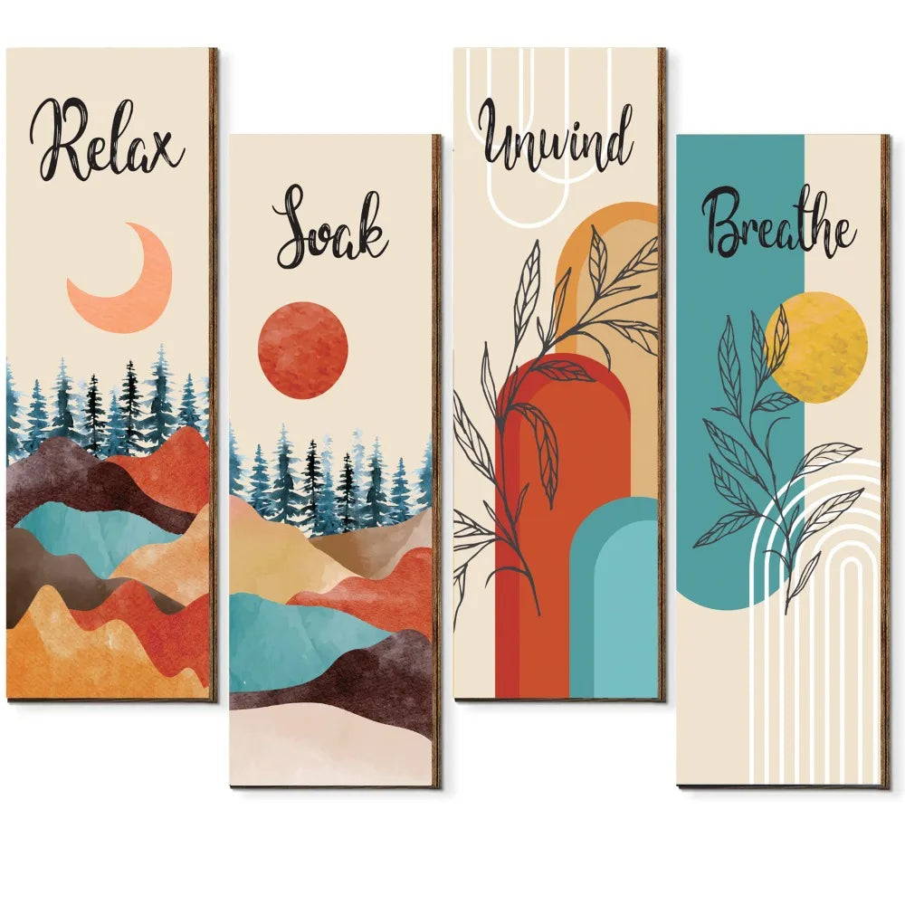 Inspirational Quotes Bohemian Abstract Hanging Sign Wall-mounting Artistic Wooden Wall Hanging Plate Handmade Decorative Panel