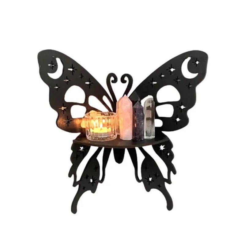 Wall Ornaments Hanging Shelf Butterfly Corner Rack Household Decorations Wooden Handicrafts Gifts Bedroom Bathroom Kitchen Shelf