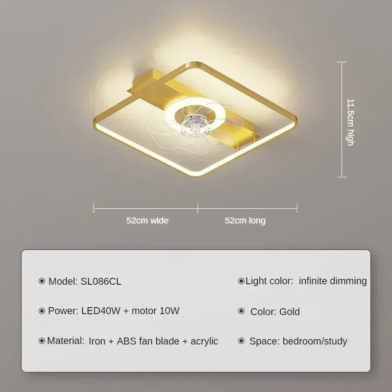 New Home with Remote Control Living Room Fan Light Ceiling Lamp Simple Modern Creative Study Bedroom Fan Lamps and Lanterns