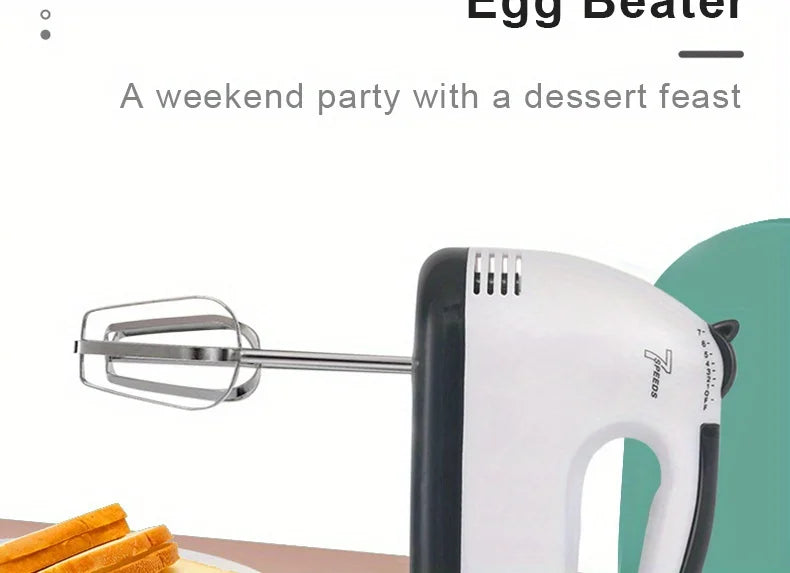 Electric Hand Mixer Kitchen Beater Spiral Whisk Stand Cake Baking Food Blender Egg Beater Cream Dough Hand Electric Mixer