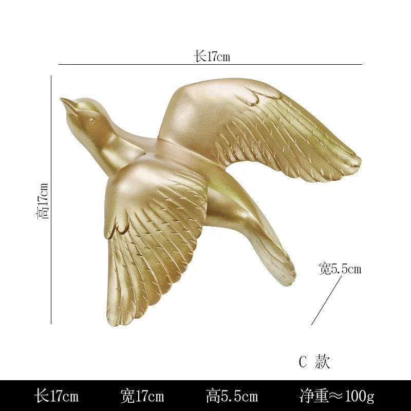 Bird Wall Hanging European Three-dimensional Creative Living Room Entrance Background Wall Decoration Wall Hanging