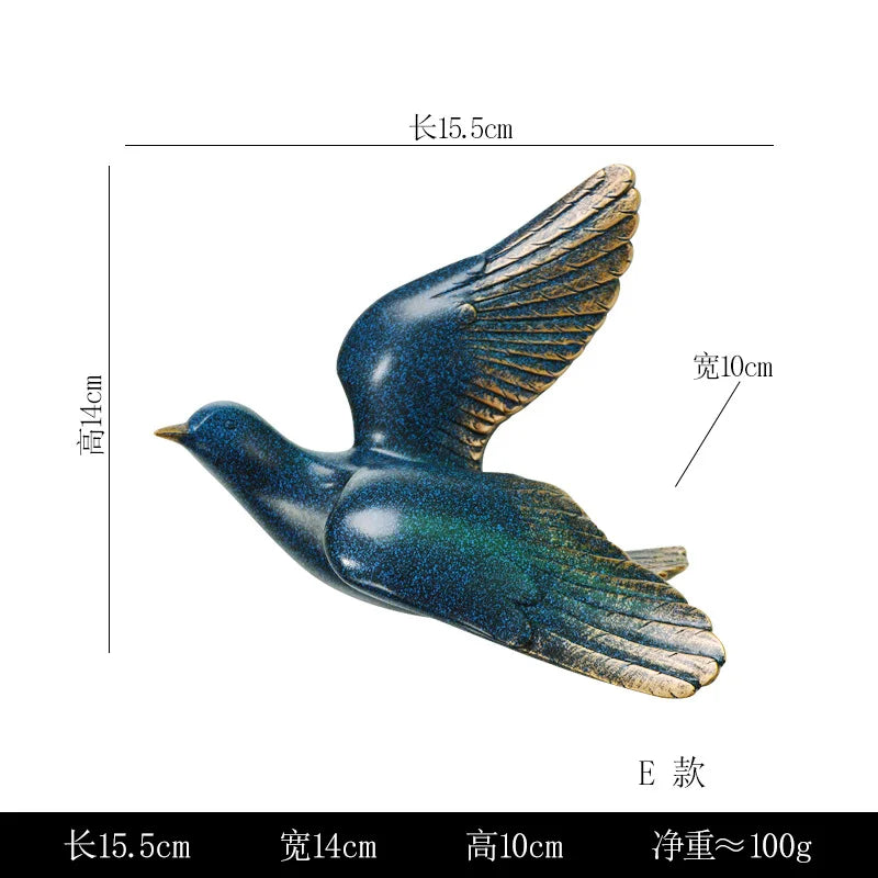Bird Wall Hanging European Three-dimensional Creative Living Room Entrance Background Wall Decoration Wall Hanging