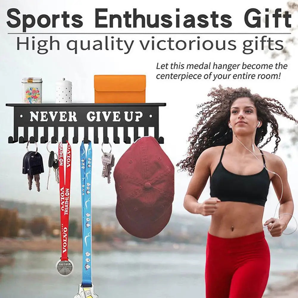 Sports Football Medal Display Metal Rack Hanger Holder Organizer Volleyball Basketball For Ribbons Medal Display