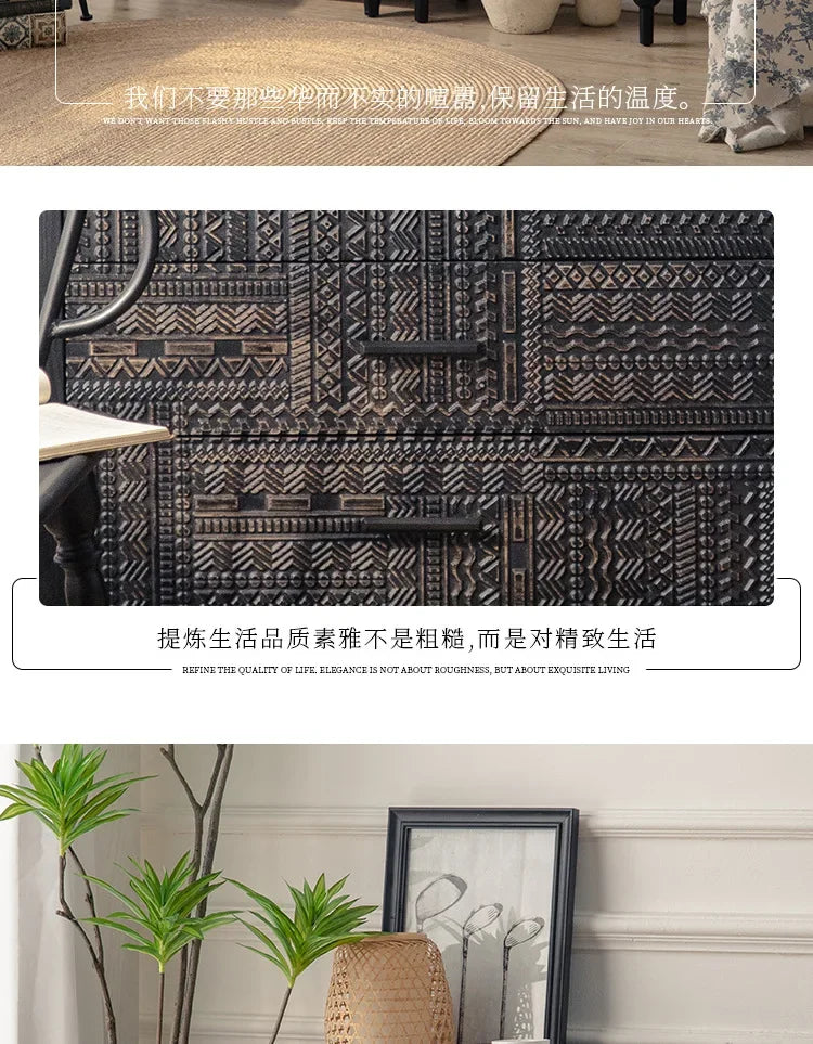 Open Buffet Solid Wood Sideboards Living Room Dresser Closets Luxury Display Cabinet Entrance Credenza Dining Room Furniture
