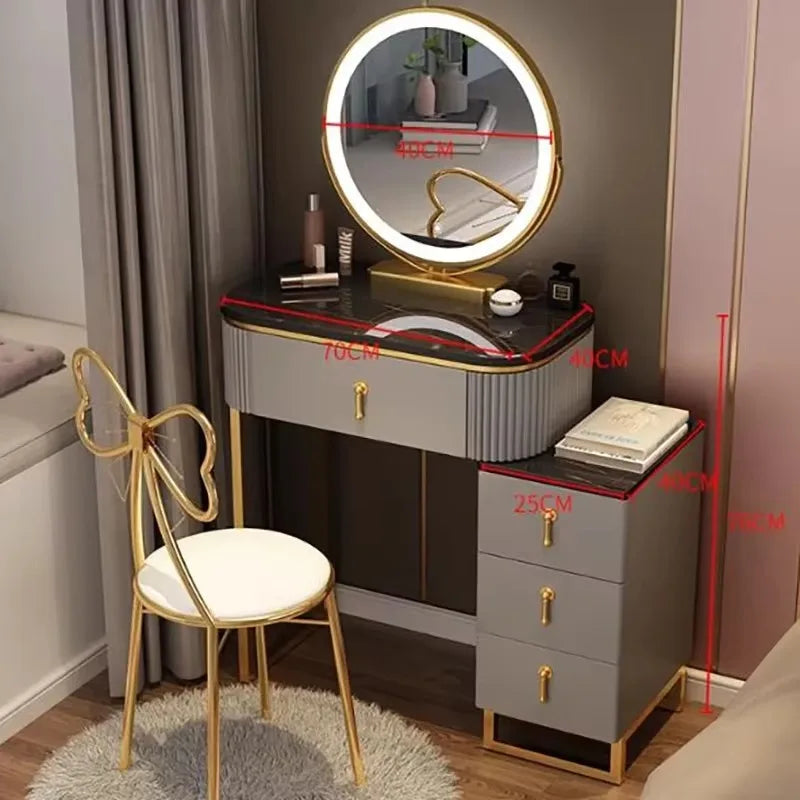 Simple Elegant Vanity Table Luxury Vintage Modern Storage Vanity Table Nordic Classic Table Coiffeuse Maquillage Furniture