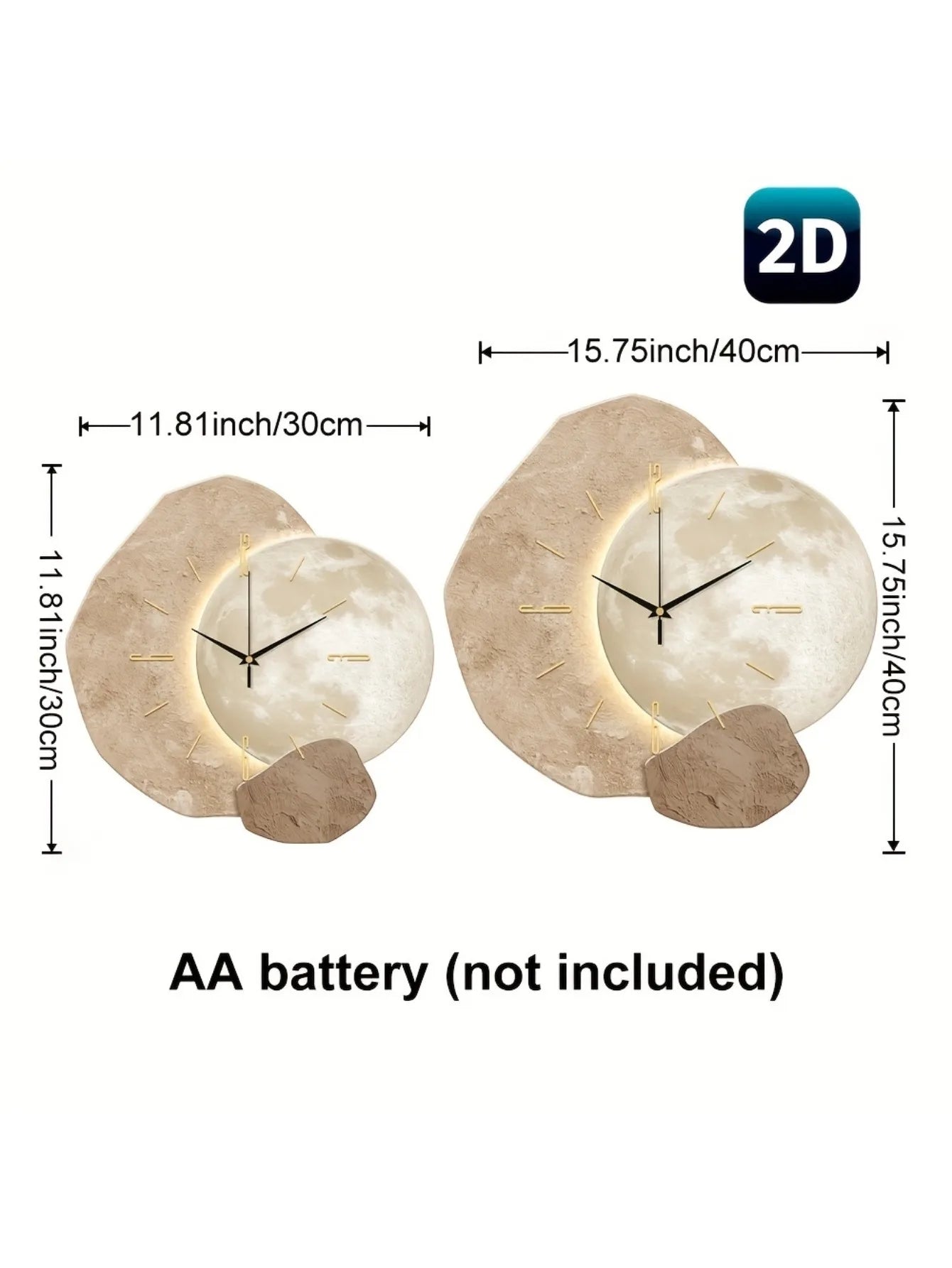 Modern Simple Silent Wall Clock, Moon Phase Design - Quiet Quartz Movement, Wooden Material, Non-Drip Sound, Perfect for Bedroom, Living Room or Office Decoration, Bedroom Wall Clock | Decorative Wall Clock | Wooden Structure