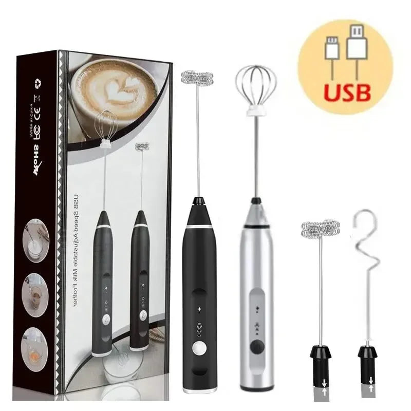 Portable Electric Milk Frothers Handheld Blender Cappuccino Cream Egg Beater Food Blender USB Mini Coffee Maker Whisk Mixer