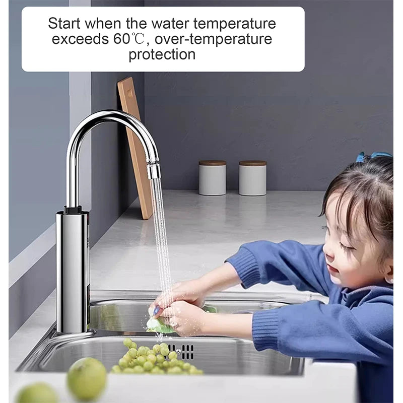 Instantaneous Electric Heating Faucet Household Kitchen Fast Heating Frequency Constant Temperature Stainless Steel Faucet