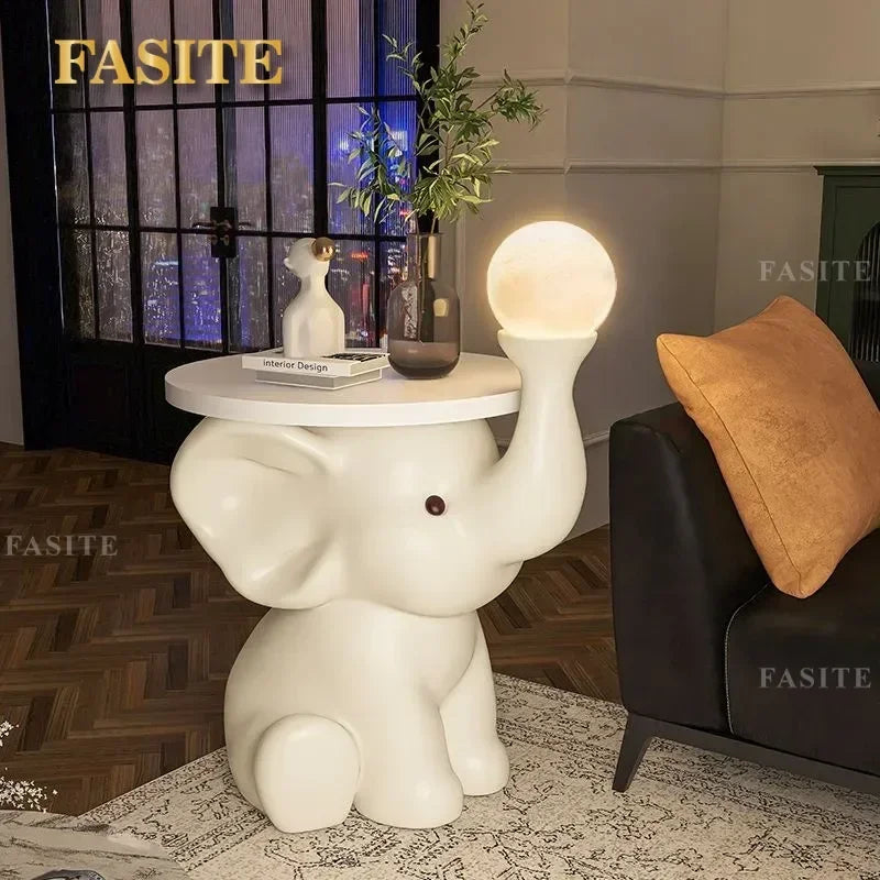 Creative Elephant Statue Side Table, living room Small Coffee Table, Bedroom Bedside Table, Cute Home Decor Furniture, Modern