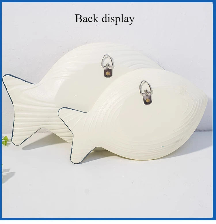 Woodiness Mediterranean Ocean Wall Stereoscopic Model Room Hotel Fish Wall Decor Decoration Size Set Can Be Hung or Placed