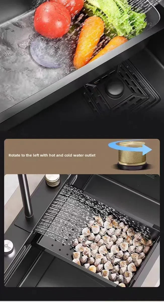 Thickened 304 Sink Stainless Steel Sink Single Vegetable Basin Dishwasher Table Stainless Steel Kitchen Accessories Basin Large