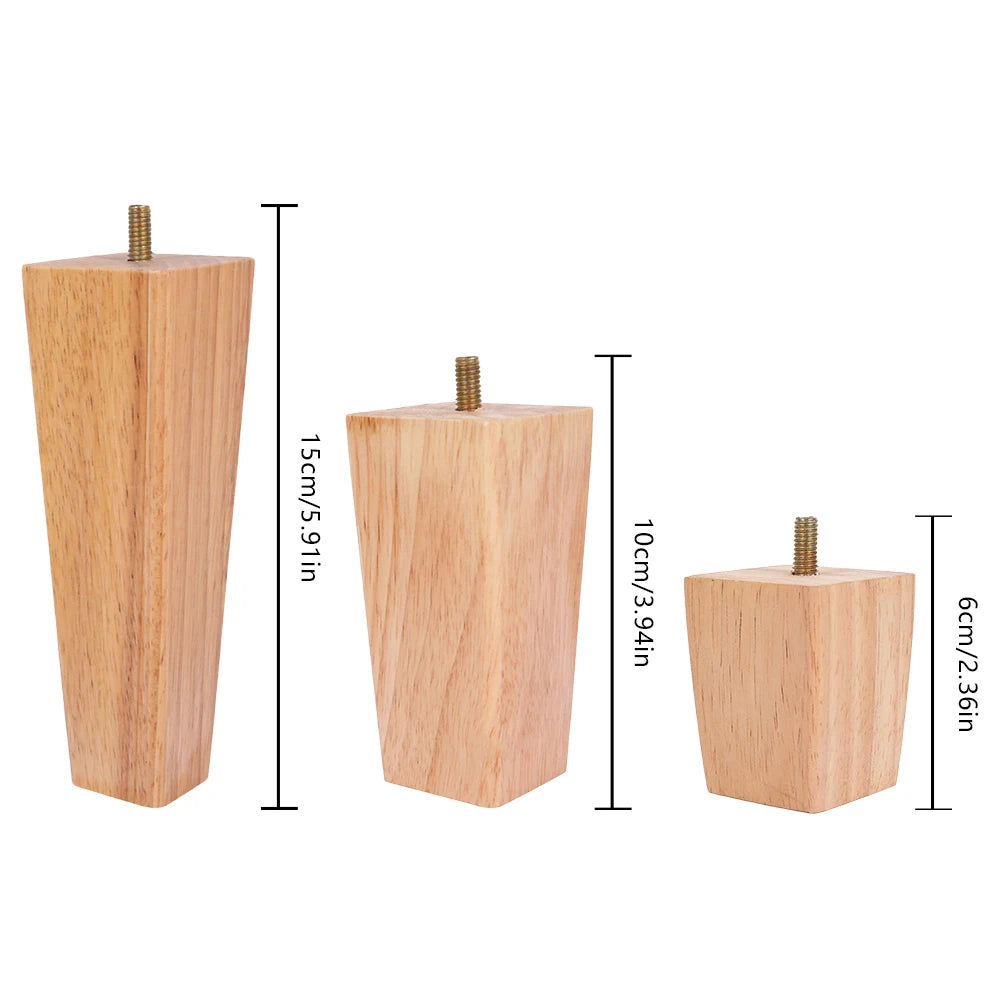 Wooden Sofa Legs Replacement Height Bed Table Cabinet Furniture Replacement Leg 6/15/20cm Solid Feet Home Furniture Accessories