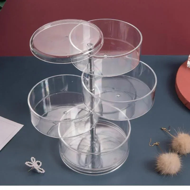 Jewelry Storage Box Multilayer Organizer Storage Rack Bracelet Earrings Nail Storage Plastic Storage Box Display Rack with Cover
