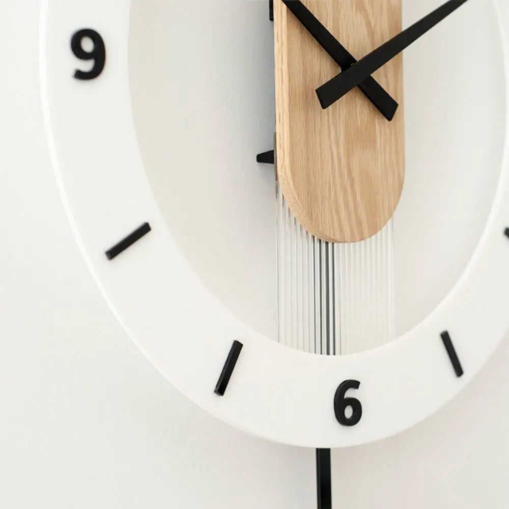 Living Room Decoration Wall Clock Wall Decoration Items Silent Digital Wall Clock Personalized Solid Wood Decorative Wall Clock