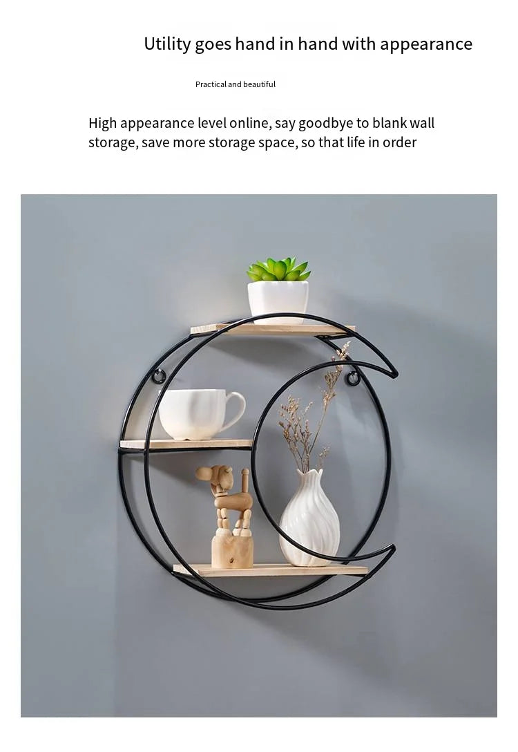Nordic style creative restaurant wall decoration living room wall storage milk tea shop wall shelf