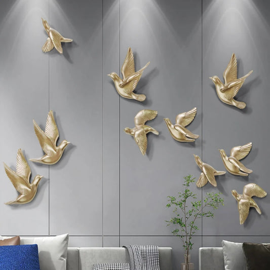 Bird Wall Hanging European Three-dimensional Creative Living Room Entrance Background Wall Decoration Wall Hanging