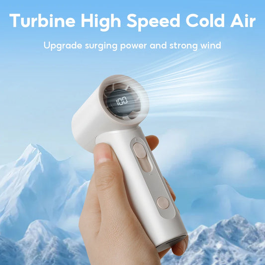 2025 Summer Portable USB Charged Mini Fan LCD Screen Handheld Turbo Fan 100 Gears Adjustable Wind Speeds Portable Desktop Fan
