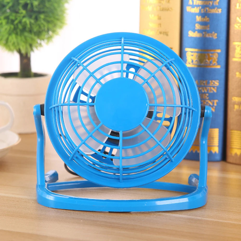 4 Inch Small Desktop Plastic Fan Mini Silent USB Rechargeable Adjustable Portable for Student Dormitory Office Fan Cooling Fan