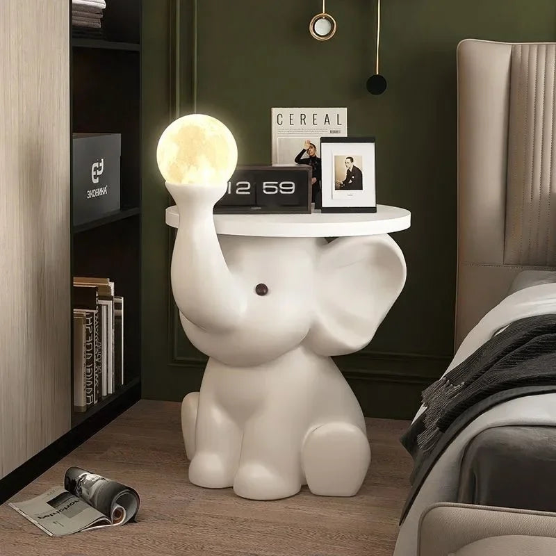 Creative Elephant Statue Side Table, living room Small Coffee Table, Bedroom Bedside Table, Cute Home Decor Furniture, Modern